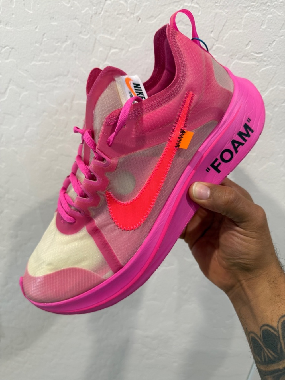 Nike Zoom Fly Off-White Pink AJ4588600 (2018) Size 13 OG All Super Clean